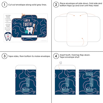 Barker Creek Lost a Tooth Awards & Envelopes, 8.5 x 5.5", Multicolored, 180/Set (4444)