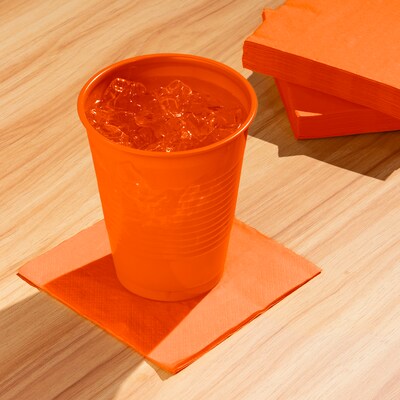 Creative Converting Touch of Color Plastic Cups, Sunkissed Orange, 240/Carton (28191081)