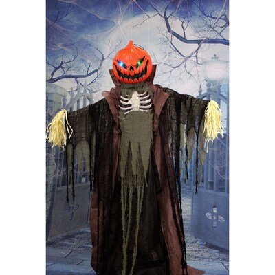 Haunted Hill Farm Life-Size Poseable Pumpkin Scarecrow (HHPUMP-4FLS)