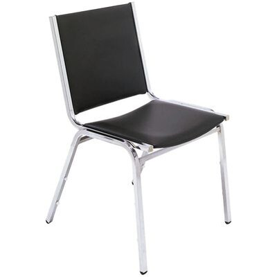MLP Stacking Chairs; 1-1/2-Thick Fabric Padding, without Arms, Black, Chrome Frame
