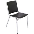 MLP Stacking Chairs; Without Arms, 1-1/2-Thick Padding, Grey Vinyl, Chrome Frame