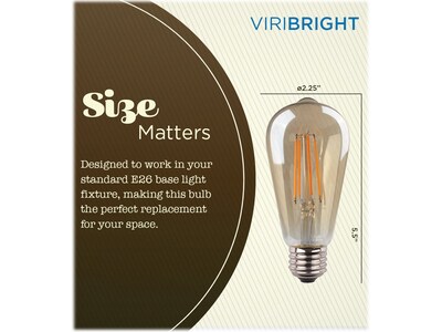 Viribright 5 Watts Warm White LED Decorative Bulb, 6/Box (ST19/641350/6)