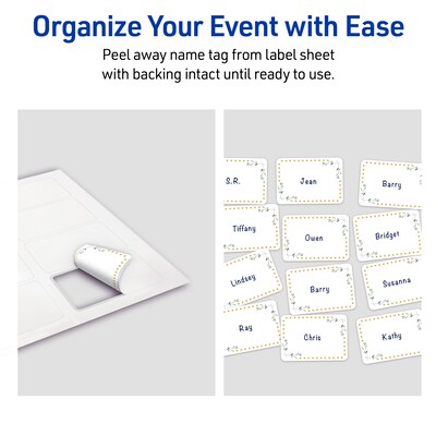 Avery Laser/Inkjet Rectangle Multipurpose Labels, 2-1/3" x 3-3/8", White, 80/Pack (S00-EY9)