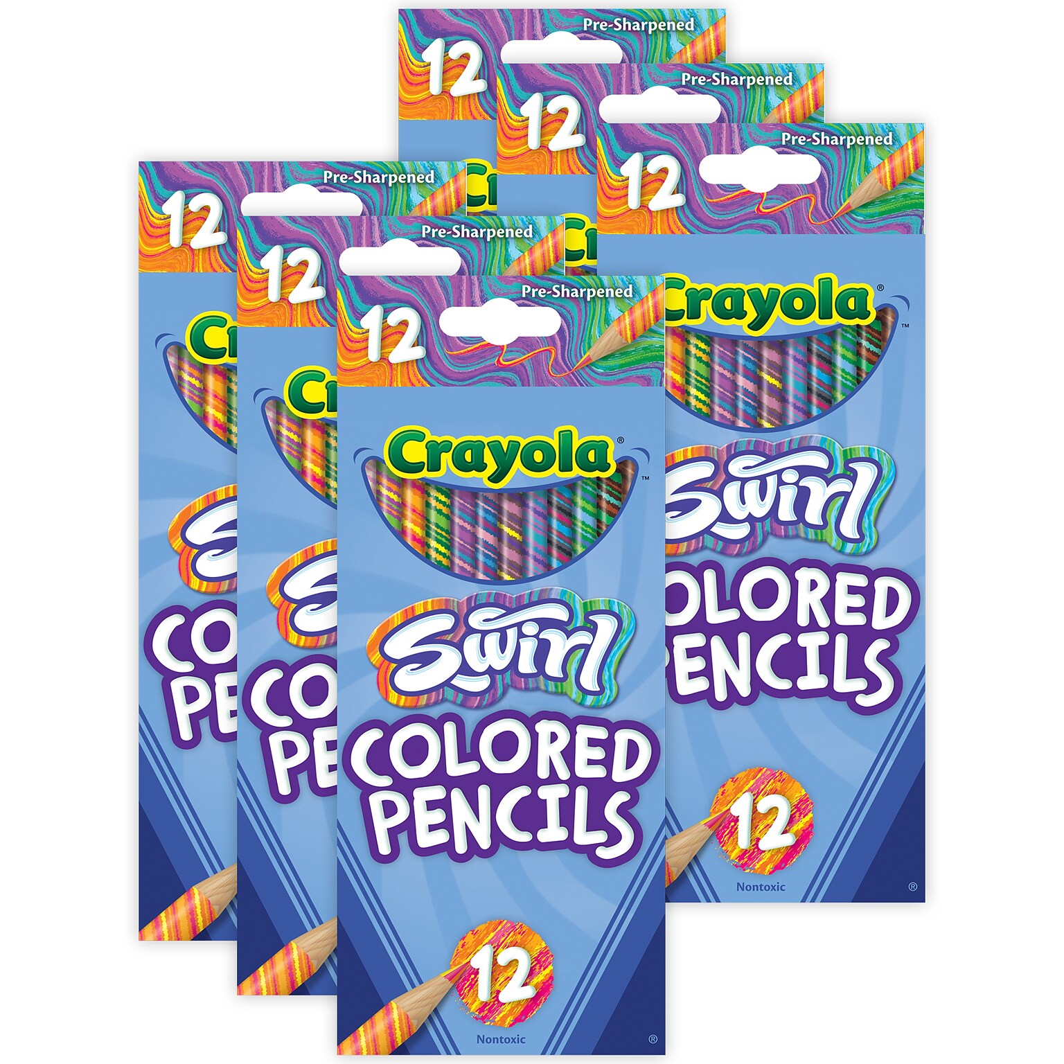 Crayola Swirl Colored Pencils, Assorted Colors, 12/Pack, 12 Packs/Bundle (BIN687510-12)