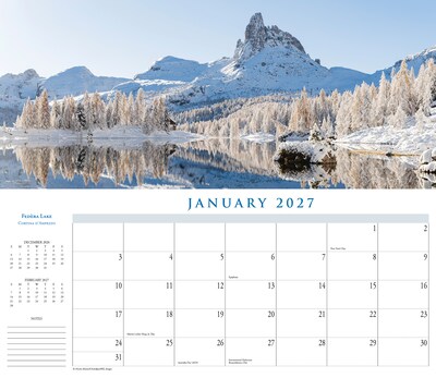 2027 Willow Creek Italy 15" x 6.5" Monthly Wall Calendar, Assorted Colors (64511)