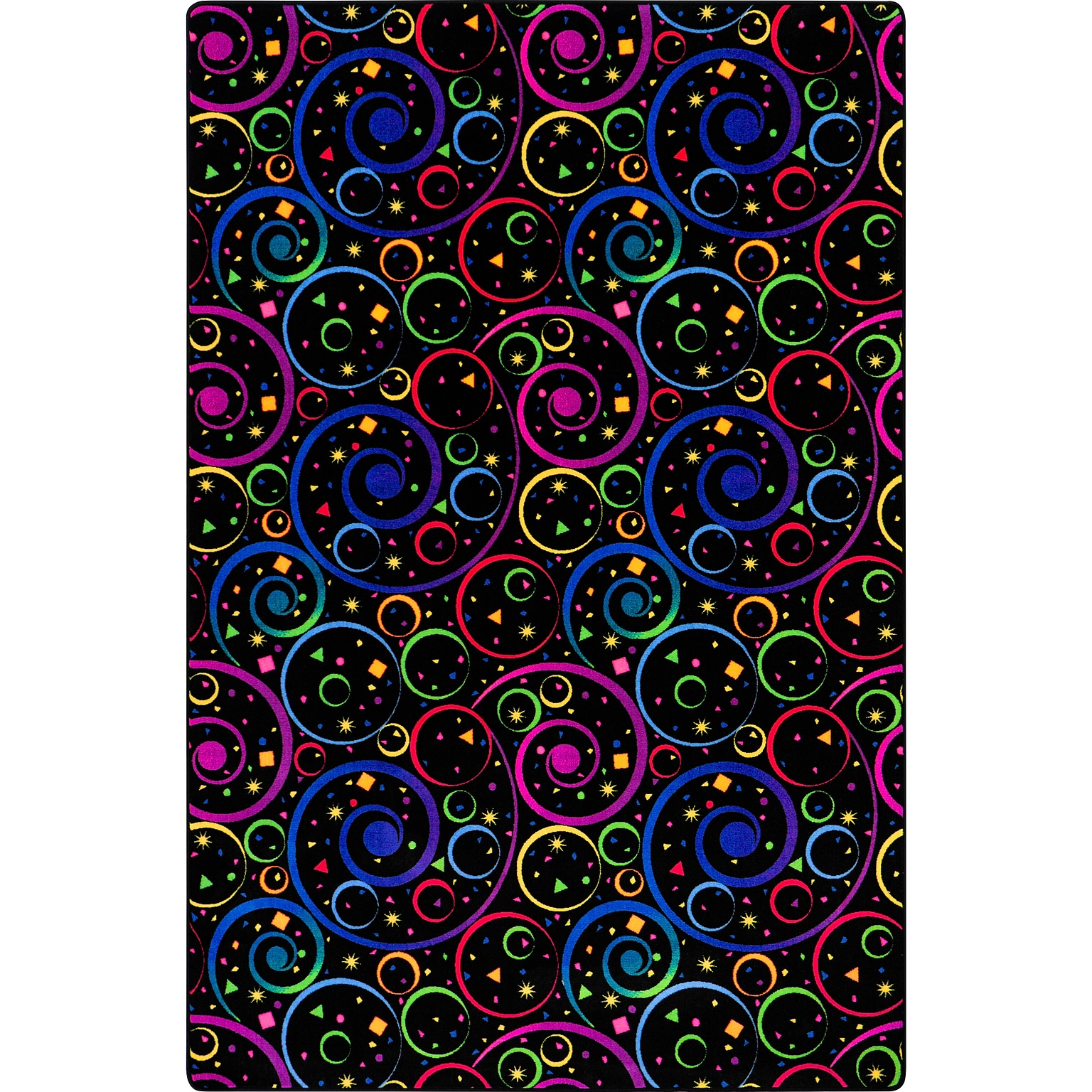 Joy Carpets Fun and Games Nylon 4 x 6 Machine Tufted Rug, Fluorescent (468N)