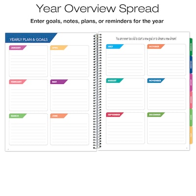 2027 Excello Brands Deluxe Lite 8.5" x 11" Weekly & Monthly Planner, Paperboard Cover, Pink/Purple Marble (ORY27-DL-22)