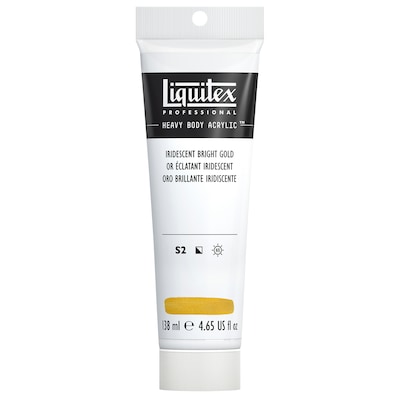Liquitex Professional Heavy Body Acrylic Paint Tube, Iridescent Bright Gold, 138 mL (LIQ4417234)