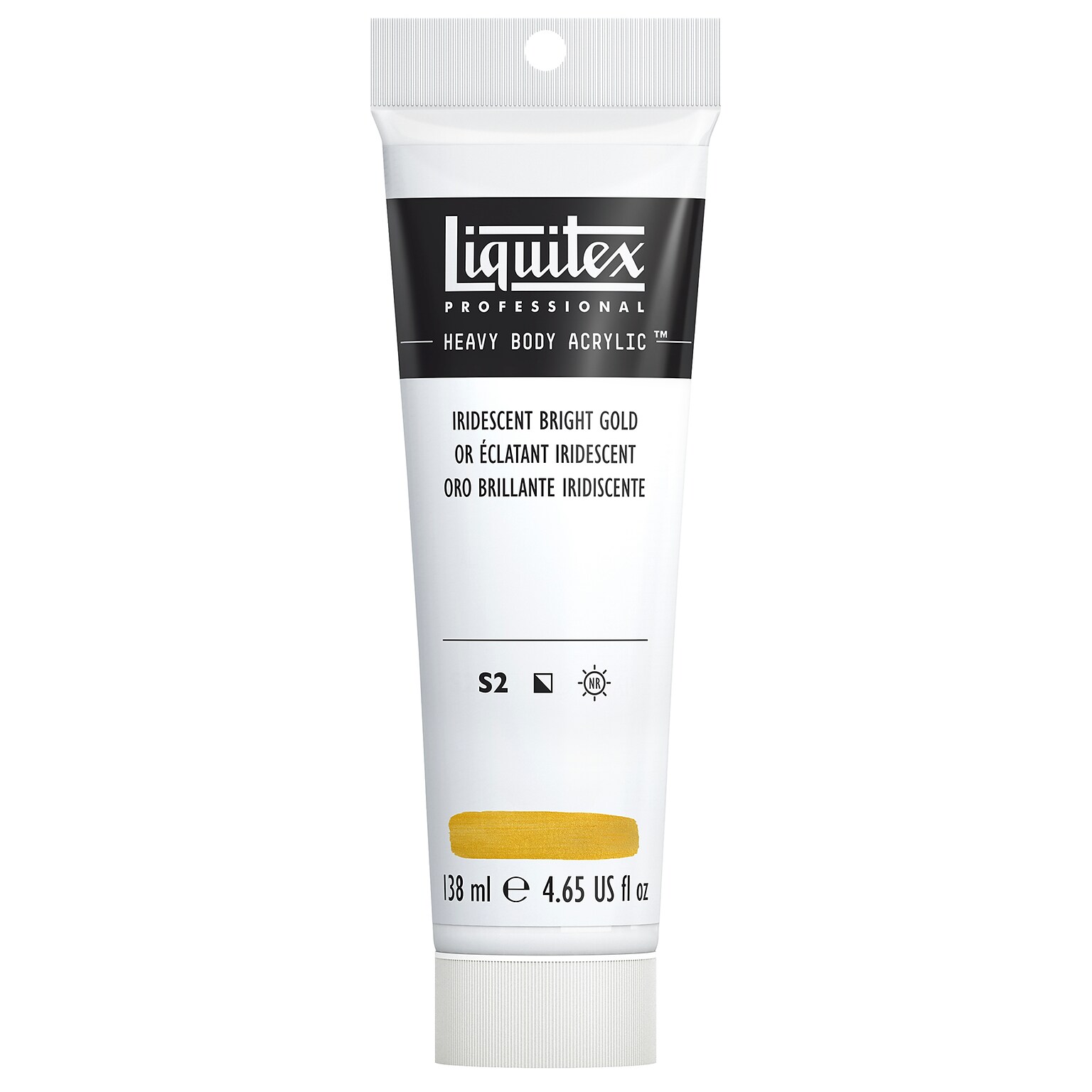 Liquitex Professional Heavy Body Acrylic Paint Tube, Iridescent Bright Gold, 138 mL (LIQ4417234)