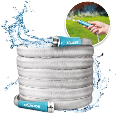 Aquajoe fiber Jacket Ultra Flexible Garden Hose.  White 50 foot