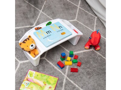 Mind Reader 10.75" x 22.25" Plastic Kids' Lap Desk Activity Tray, White (KIDLAP-WHT)