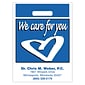 Medical Arts Press® Medical Personalized 2-Color Bags; 7-1/2x9", We Care for You/Blue Heart, 100 Bags, (53178)