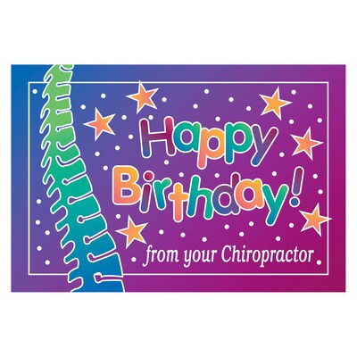 Medical Arts Press® Chiropractic Standard 4x6 Postcards; Purple Stars