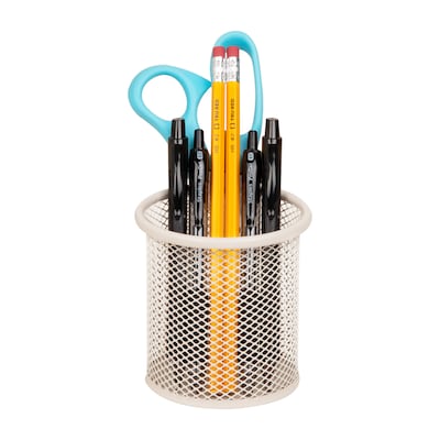 Staples Metal Mesh Pen Cup, Warm White (ST63820)
