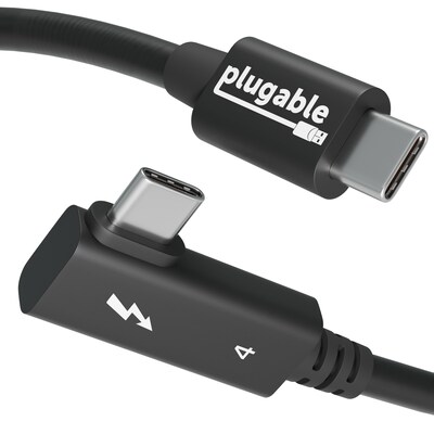 Plugable Thunderbolt 4 240W EPR Cable with Right Angle Connector, Black (TBT4-240W-80CMR)