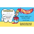 Medical Arts Press® Single-Imprint Peel-Off Sticker Appointment Cards; Standard, Smiley Tooth