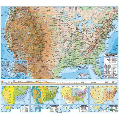 U.S. Physical Wall Map