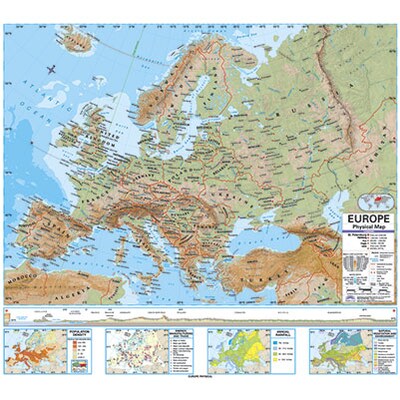 Europe Physical Wall Map