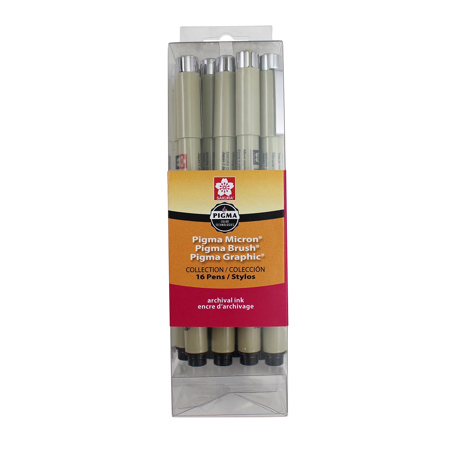 Sakura Pigma Pens, Black, 16/Pack (SAK50077)
