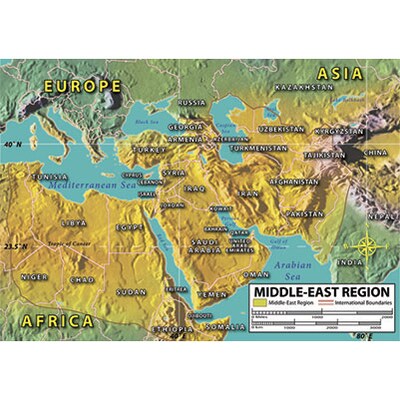 World Geography Middle East Maps Bulletin Board Set
