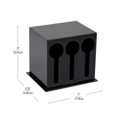 Mind Reader 3-Compartment Plastic Utensil Sorter and Dispenser, Black (3CSTOR-BLK)