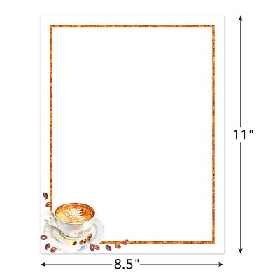 Great Papers Latte Coffee Beans Everyday Letterhead, Multicolored, 50 Sheets/Pack (2025009)