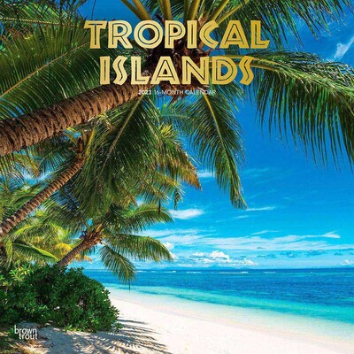 2023 BrownTrout Tropical Islands 12 x 12 Monthly Wall Calendar (9781975448929)