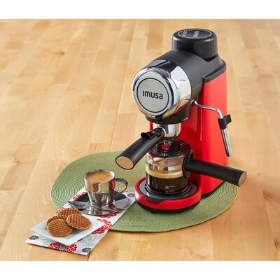 Imusa 4-Cups Espresso Machine, Red (GAU-18218)