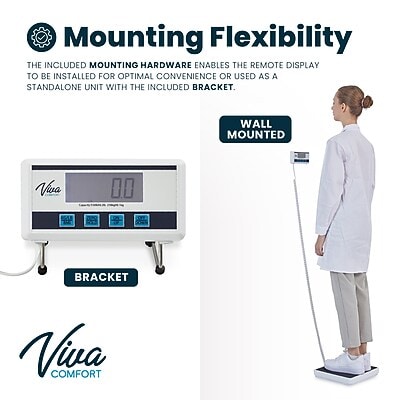 Viva Comfort Medical Digital BMI Weight Scale, 550 lbs. Capacity, White (ADIME904-06-MK)