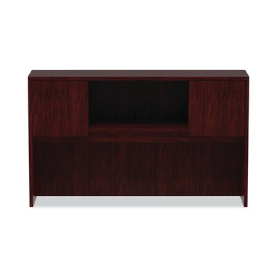 Alera Valencia Series Hutch With Doors, 58 7/8w X 15d X 35 1/2h, Mahogany