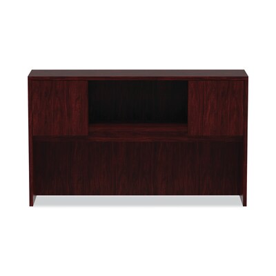 Alera Valencia Series Hutch With Doors, 58 7/8w X 15d X 35 1/2h, Mahogany