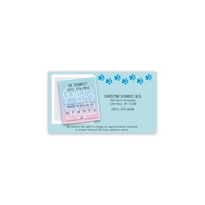 Medical Arts Press® Dual-Imprint Peel-Off Sticker Appointment Cards; Pet Outlines