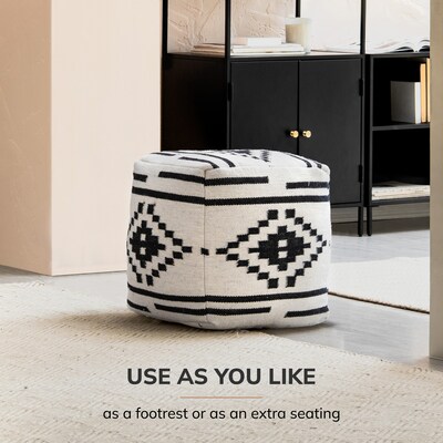 Anji Mountain Noir Noor Fabric Square Pouf Ottoman (AMBPF019-1818)