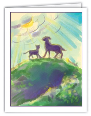Medical Arts Press® Veterinary Sympathy Cards; Pets on Hill, Blank Inside