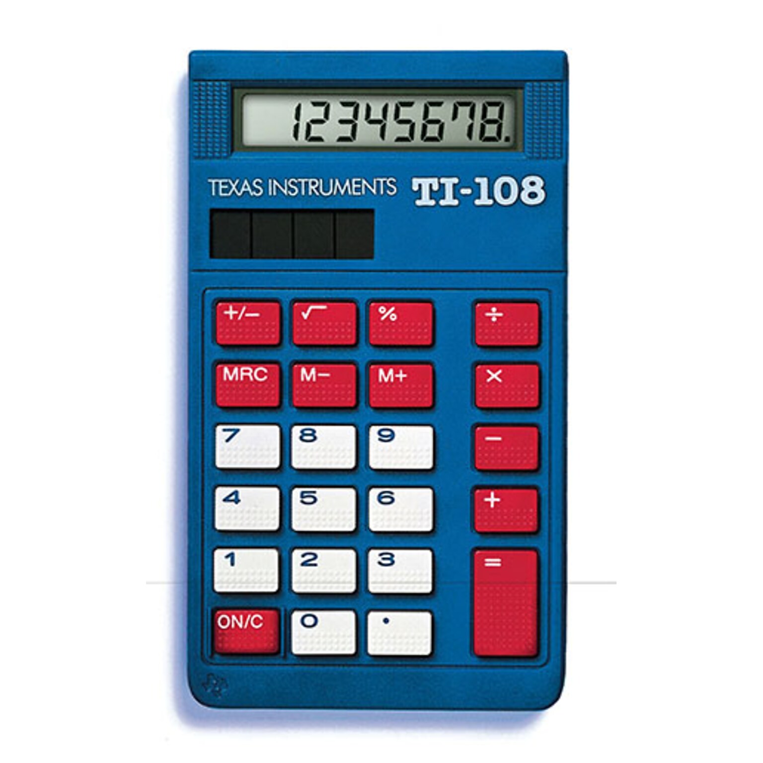 Texas Instruments Ti-108 8-Digit Solar Powered Basic Calculator, Blue