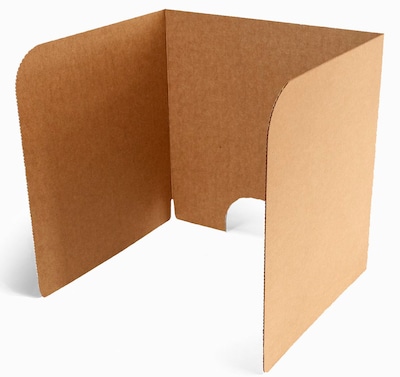 Classroom Products Foldable Cardboard Freestanding Privacy Shield, 20H x 20W, Kraft, 20/Box (2020
