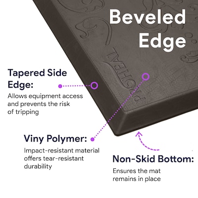 ProHeal Beveled Edge Fall Mat for Seniors, 70" x 24" x 0.7", Maroon (PH-51001MR)