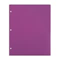Staples® 3-Hole Punched 2-Pocket Portfolios, Purple (52809)
