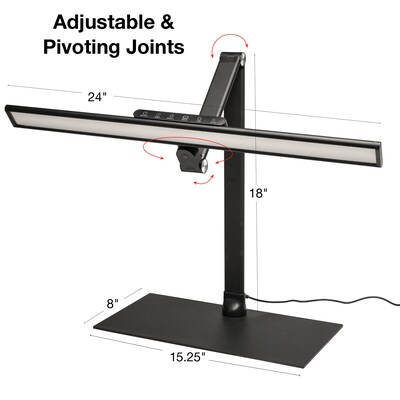 Excello Brands Wellness Series LED Desk Lamp, 17.5", Black (EGP-DL-18P-BLK)