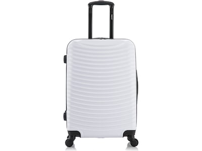 DUKAP Adly 25.39 Hardside Suitcase, 4-Wheeled Spinner, White (DKADL00M-WHI)