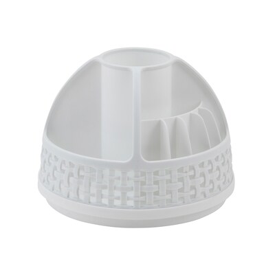 Thinkspace 8-Compartment Rotating Weave Organizer, White, 2/Pack (AVT38869-2)