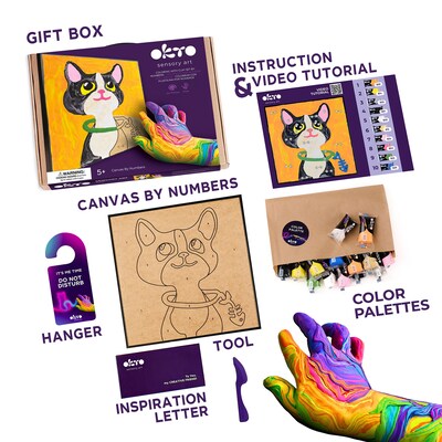 OKTO Clay-by-Number Cat Air-Dry Clay Art Kit, 17/Set (OKT20036)