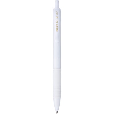 Pilot G2 Edge White Retractable Gel Pen, Fine Point, 0.7mm, Black Ink, 36 Pack (1411)