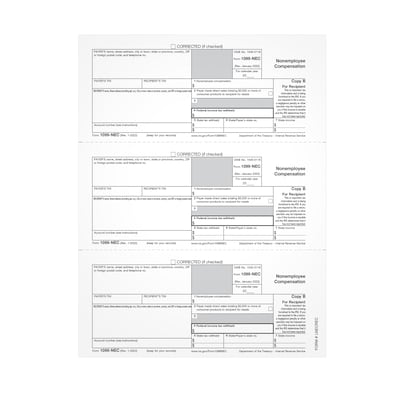 TOPS 2023 1099-NEC Tax Form, Copy B, 50/Pack (LNECREC-S)