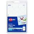 Avery Easy Peel Laser/Inkjet Multipurpose Labels, 1 Dia., White, 12 Labels/Sheet, 50 Sheets/Pack (5