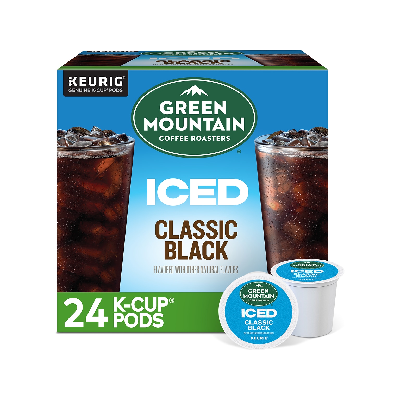 Green Mountain Coffee Roasters Classic Black Iced Coffee Keurig® K-Cup® Pods, Medium Roast, 24/Box (5000372042)