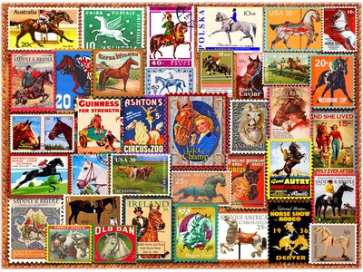 Willow Creek Vintage Equestrian Stamp Posters 1000-Piece Jigsaw Puzzle (49113)