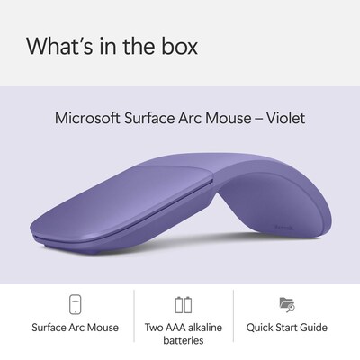 Microsoft Surface Arc Wireless Curved Ambidextrous BlueTrack Mouse, Violet (EP2-32831)