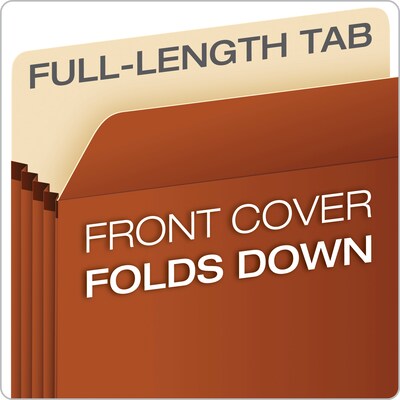 Pendaflex Heavy Duty Reinforced File Pocket, 1 3/4" Expansion, Letter Size, Brown (S14C)