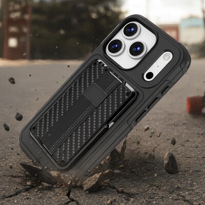 SaharaCase Raider Detachable Wallet Case for iPhone 17 Pro Max, Shock Absorbing, Black (CP01016)